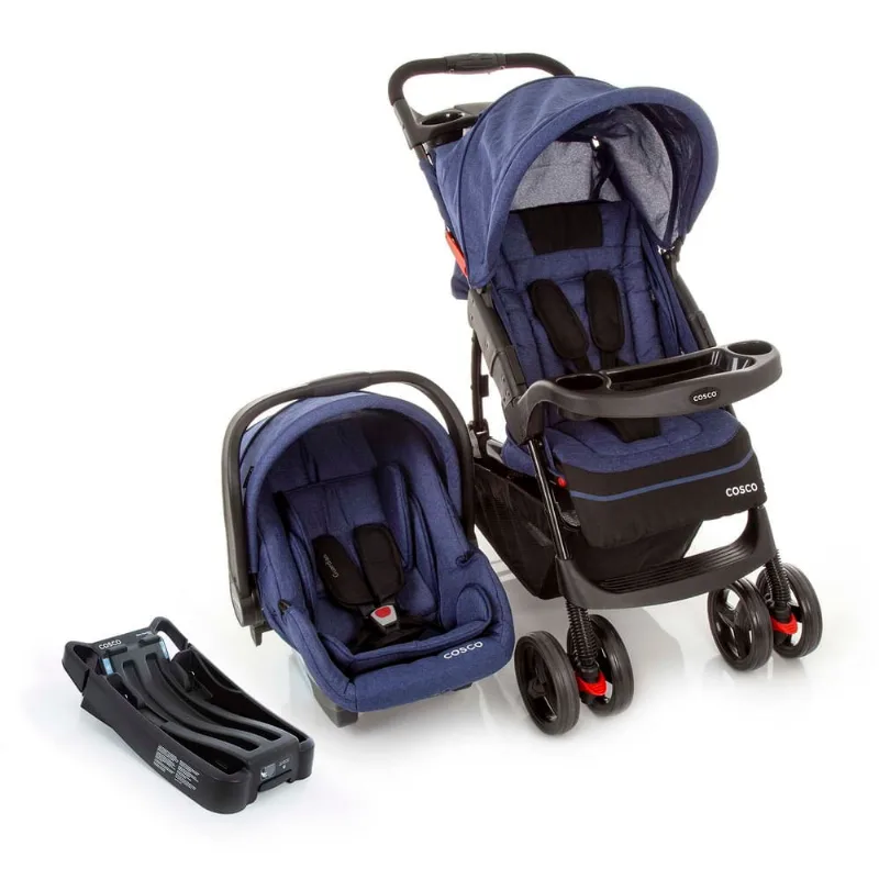Travel System Moove 2.0 Trio Cosco Azul Mescla
