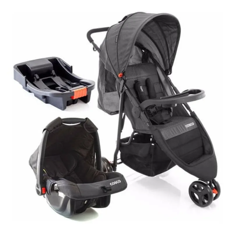 Travel System Jetty 3.0 Trio Cosco - Preto Mescla