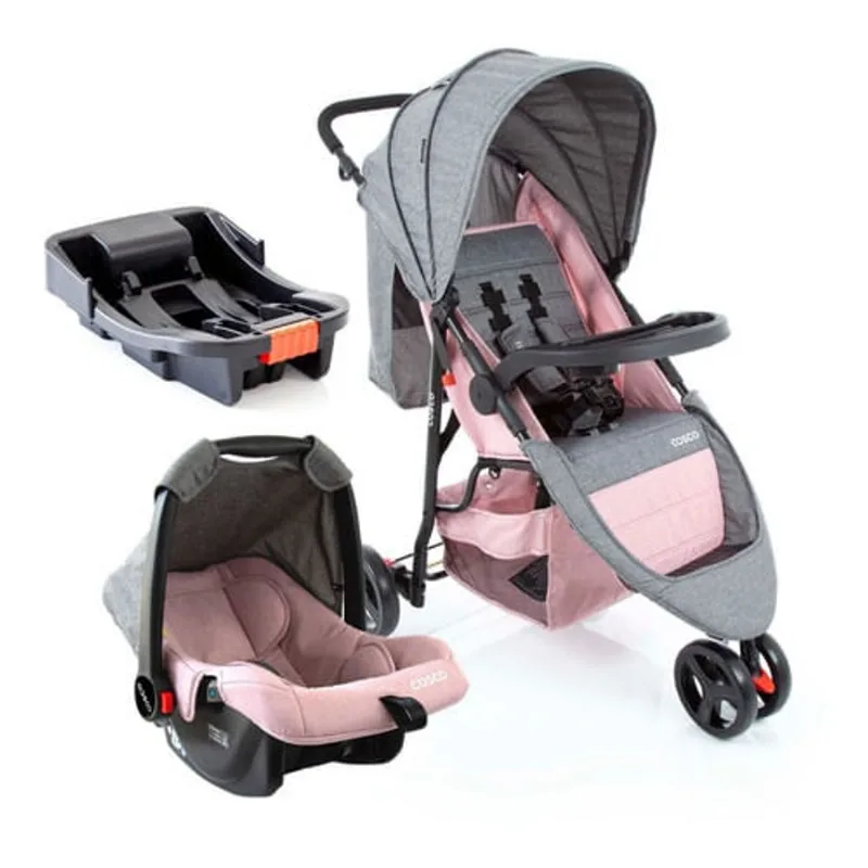 Travel System Jetty 3.0 Trio Cosco - Rosa Mescla