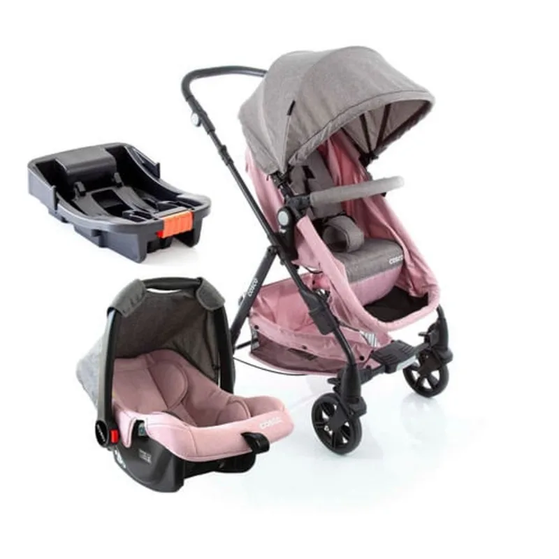 Travel System Poppy 3.0 Trio Cosco - Rosa Mescla