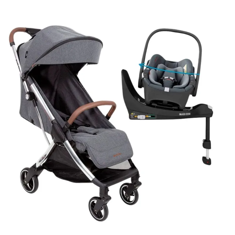 Carrinho com Bebê Conforto Travel System Eva² Luxe Trio Isofix 360º Twillic Grey - Maxi-Cosi
