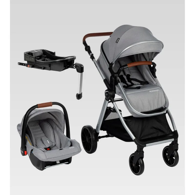 Carrinho Travel System Romanzo TRIO ISOFIX Infanti Cinza Granizo