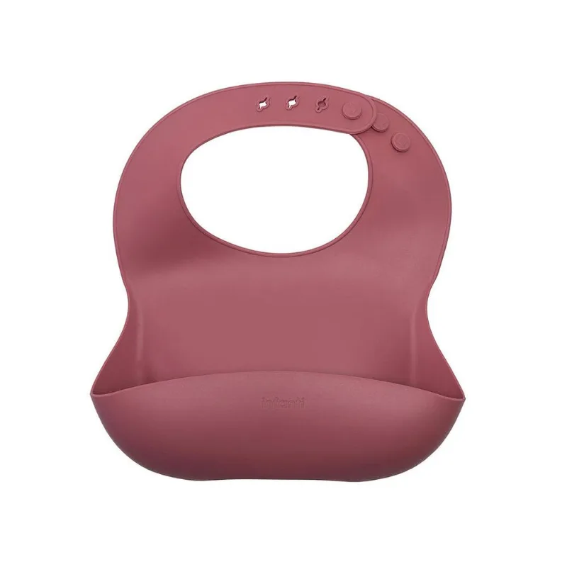 Babador de Silicone com Pega Migalhas Rosa - Infanti Rosa