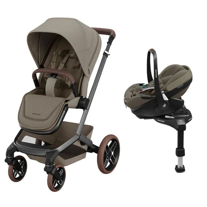 Kit Carrinho de bebê Fame Twillic Truffle + Bebê Conforto Pebble Pro - Maxi Cosi - Maxi Cosi