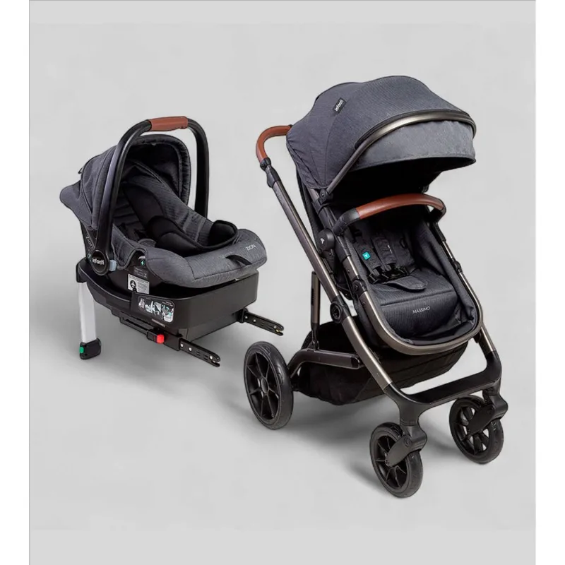 Carrinho Travel System Massimo Trio Isofix Infanti Cinza Profundo