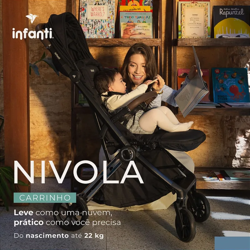 Carrinho de bebê Nivola Preto Solar - Infanti - Infanti