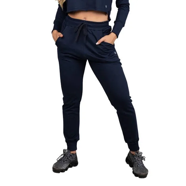 Calça Jogger Lisa de Moletom - Não Disponível - Moda