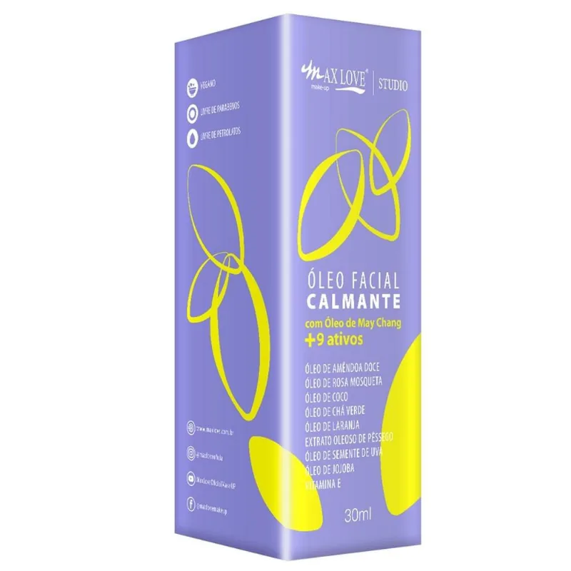 Óleo Facial Calmante Max Love com 30ml - Max Love