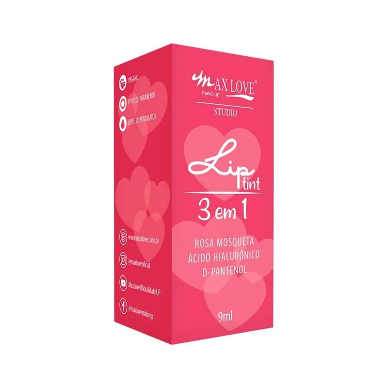 Max Love Lip Tint Labial 3 em 1 Cor 500 com 9ml - Max Love
