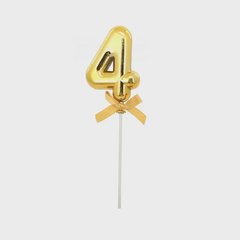 Topper Bolo Le Dourado Número 4