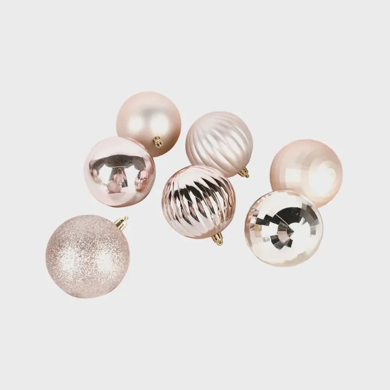 Tubo Bola Natal Le 8cm com 6 Unidades Rosé Gold