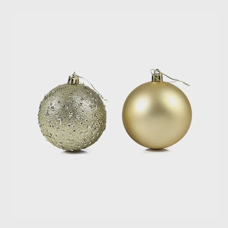 Kit Bola Natal Le 8cm Dourado com 4 Unidades