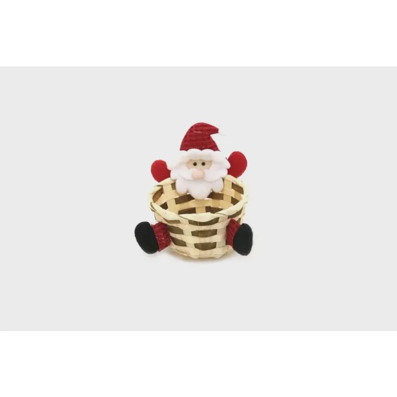Enfeite Cesta de Natal Le com Figuras Luxo Vermelha 13x11cm