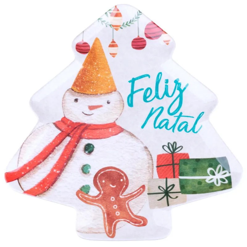 Petisqueira de Melamina 27.5cm Natal Magia Cazza