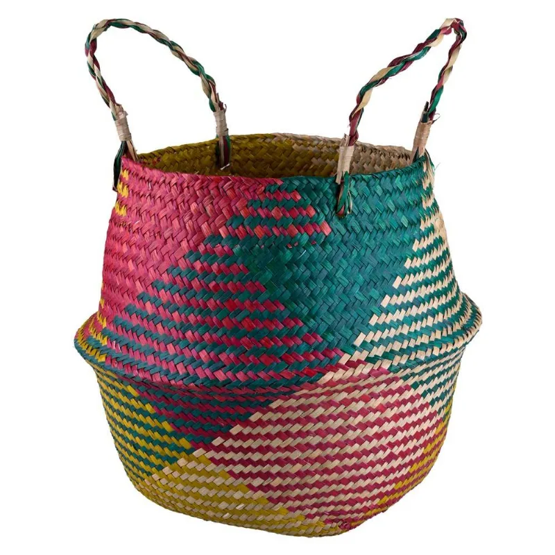 Cesto Redondo 28cm com Alças Fibra Natural Nusa Cazza