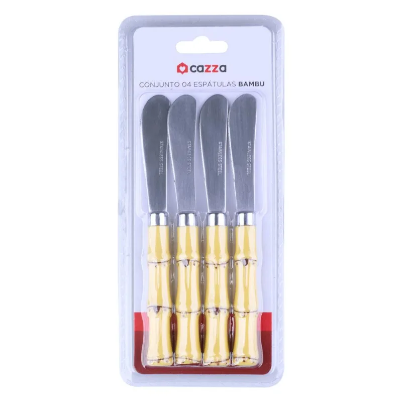 Conjunto com 4 Espátulas Bambu Cazza