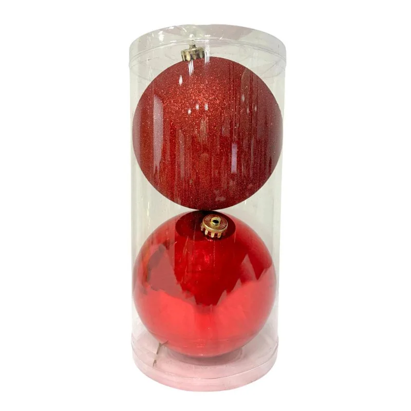 Tubo Bola Natal 2 Peças Vermelha Cv244426 Cazza
