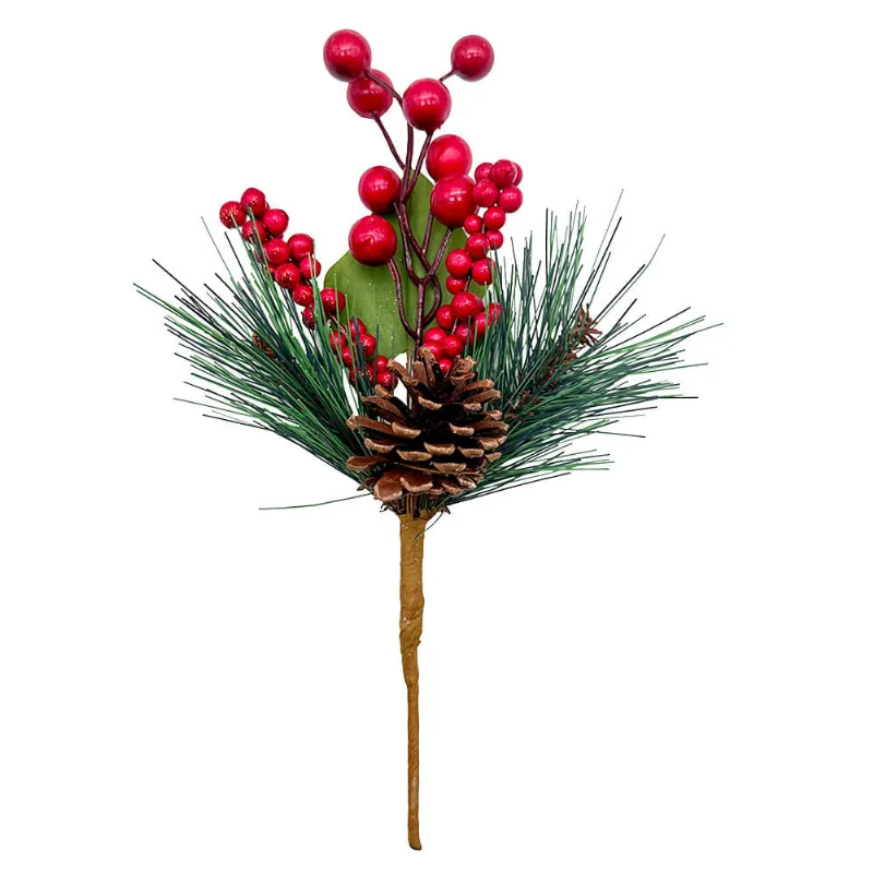 Pick Berry Com Pinha 26cm Cazza Vermelha