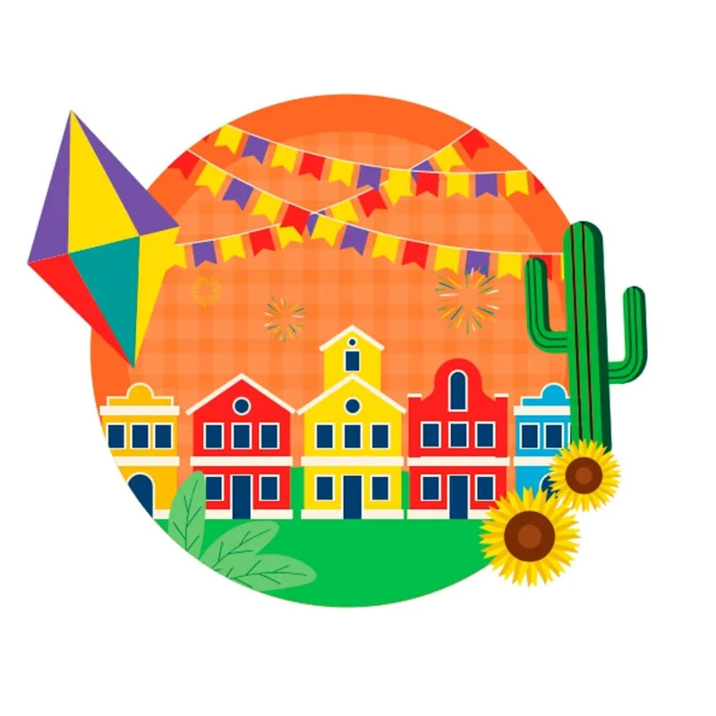 Painel Decorativo Junino de Papel 50x50cm Playfun - Item Sortido UNICA