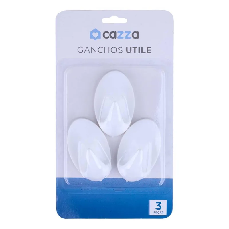 Conjunto de Ganchos Transparente 3 Peças Utile Cazza