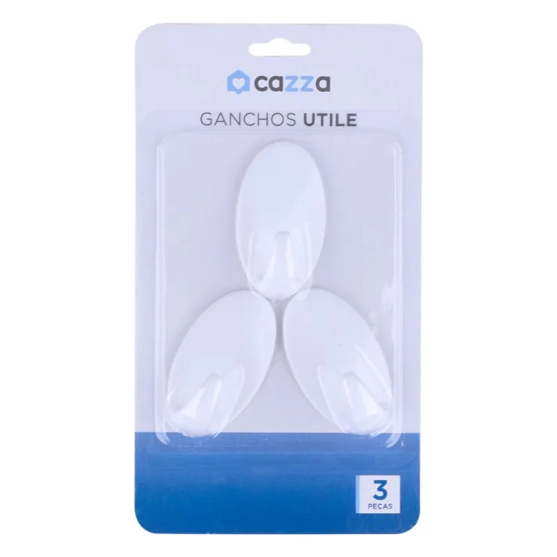 Conjunto de Ganchos 3 Peças Utile Cazza Branco