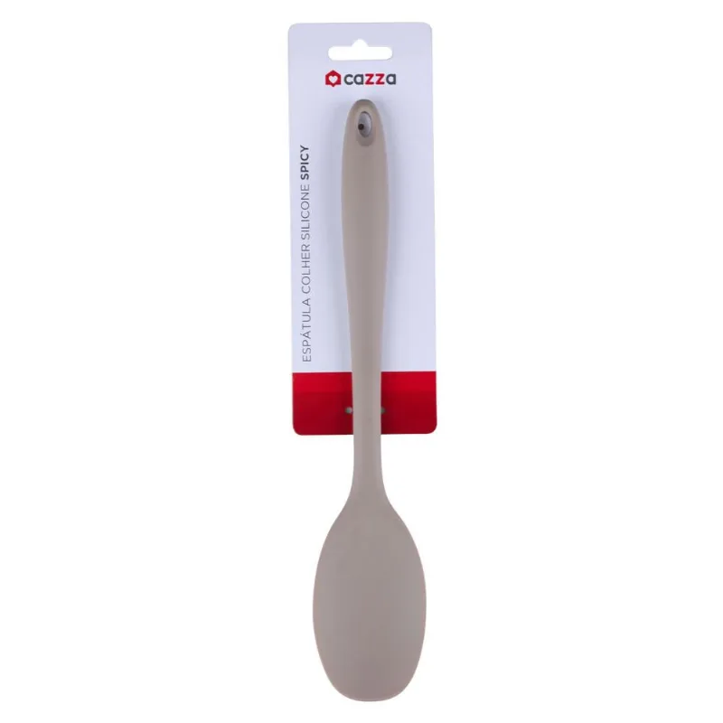 Espátula Colher Silicone Spicy Cazza Cinza