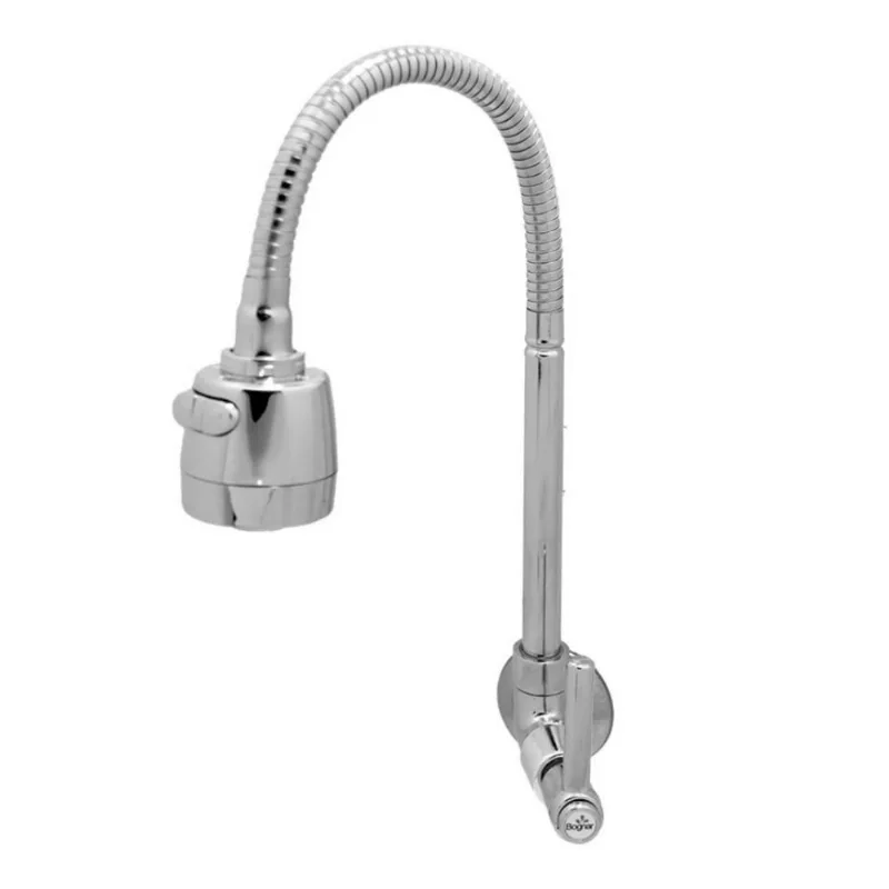 Torneira para Cozinha Parede 1/4V Bica Alta Cromado Gourmet Flex - BOGNAR