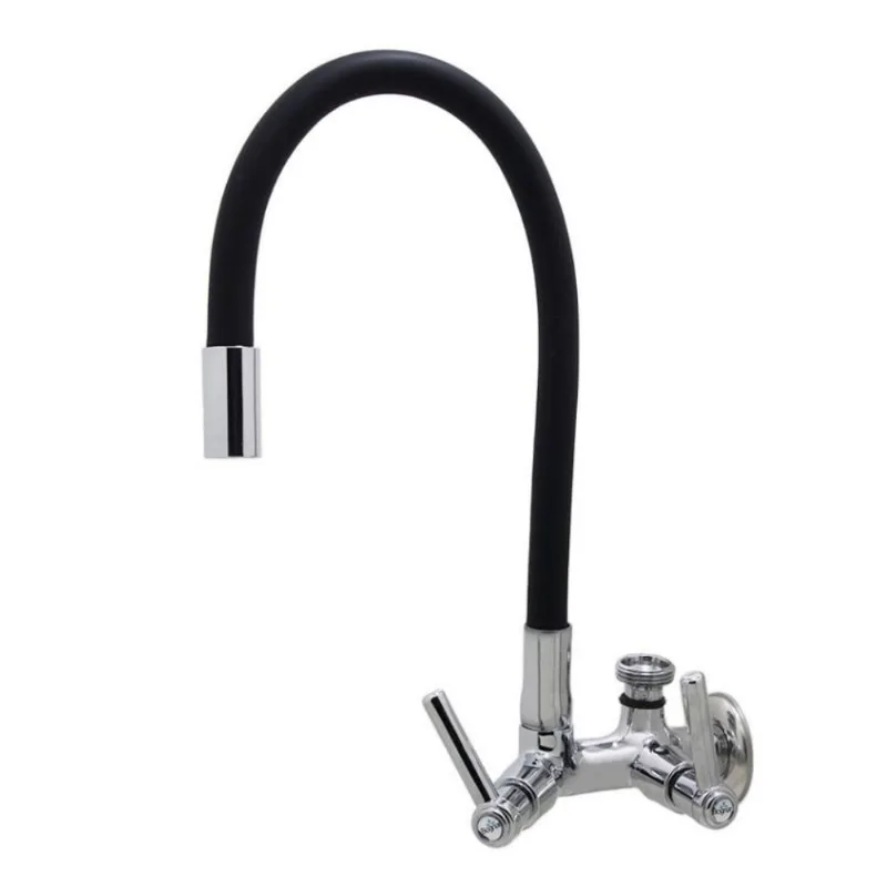 Torneira Tanque/Jardim Parede Bica Longa Flexível C29 Preto Bognar Torneira para Tanque/Jardim Parede Longa Flexível C29 Preto - BOGNAR