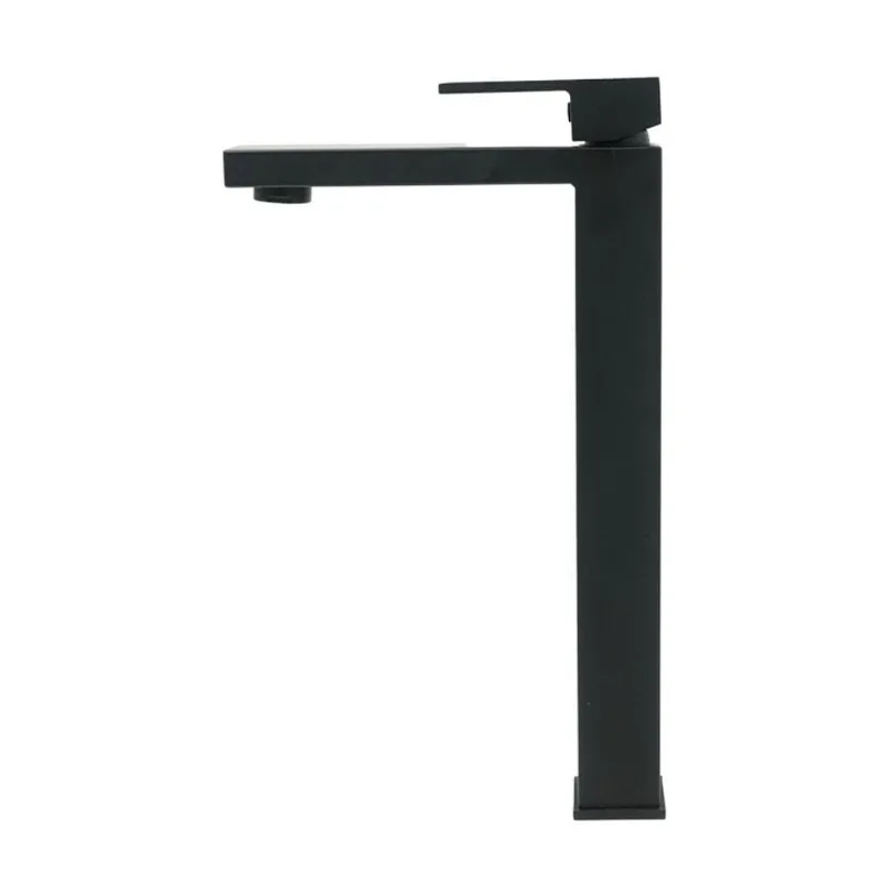 Torneira para Banheiro Mesa 1/4V Bica Alta Preto Fosco Square