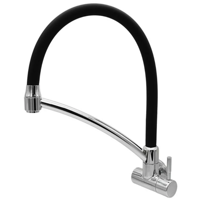 Torneira para Cozinha Parede 1/4V Bica Alta Preto/Cromada Arcos Flex Torneira para Cozinha Parede 1/4V Bica Alta Preto /Cromada Arcos Flex - BOGNAR