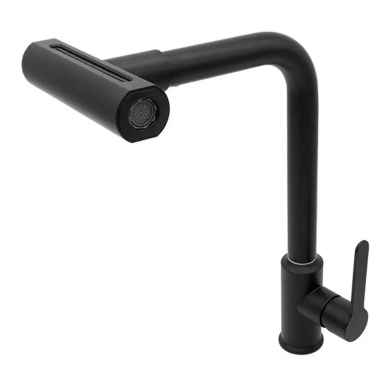 Torneira para Cozinha Mesa 1/4V Bica Alta Preto Fosco 4 Jatos Multi - BOGNAR