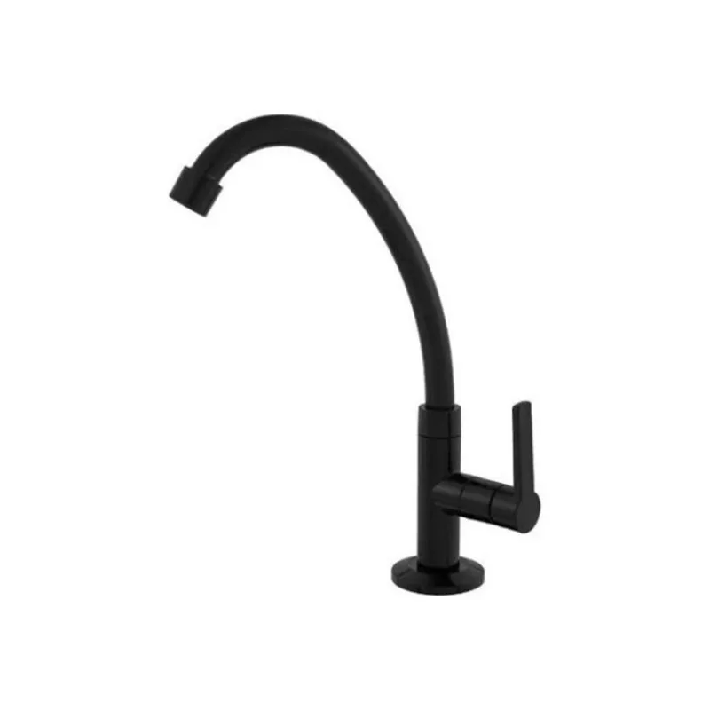 Torneira para Cozinha Mesa 1/4V Bica Alta Preto C29 ABS