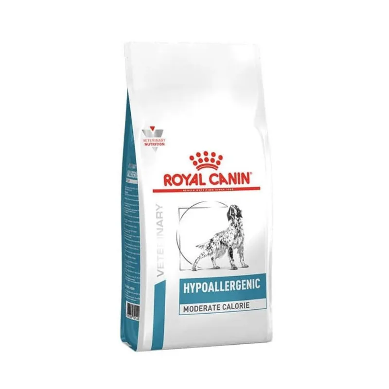 Ração Royal Canin Veterinary Diet Hypoallergenic Moderate Calorie Cães Adultos com Sensibilidades Alimentares 10,1 kg