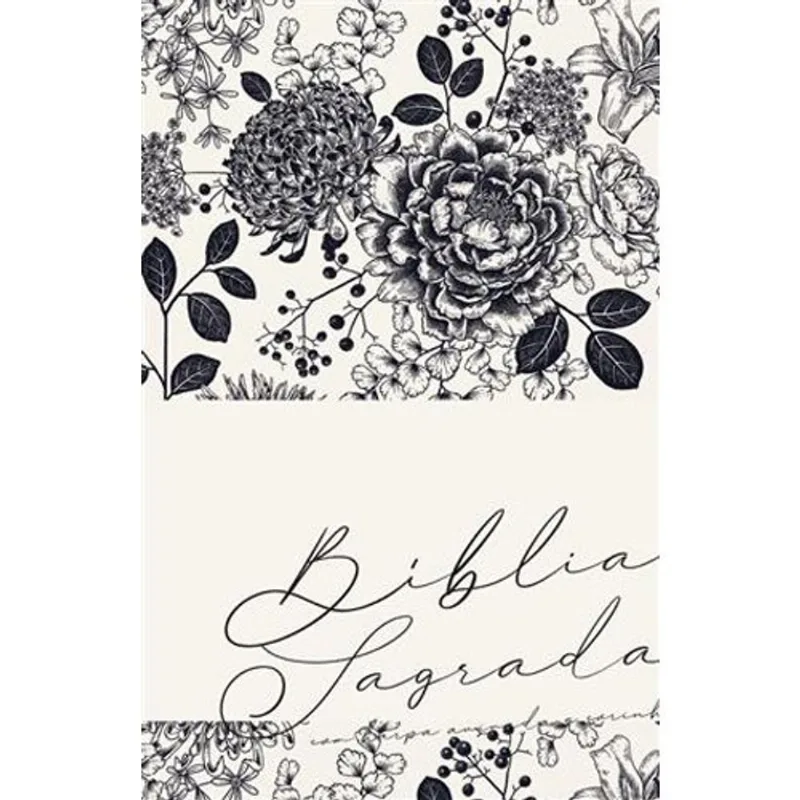 Livro Bíblia Arc Floral Creme Letra Gigante Maquinaria Editoria L (MP)
