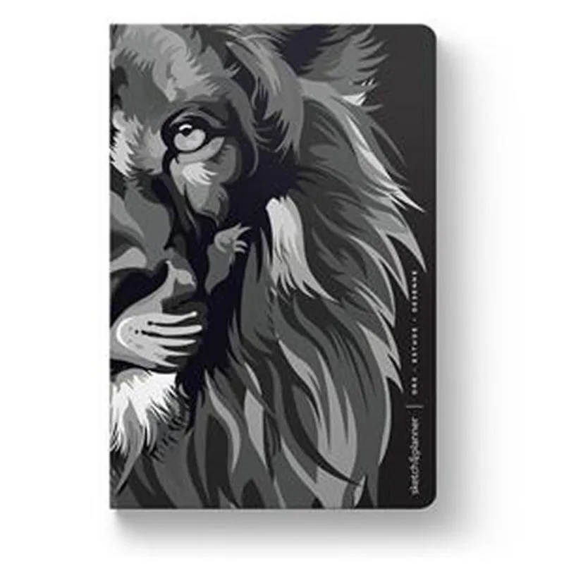 Livro Sketch & Planner Lion Colors Black & White Maquinaria Edi Torial (MP)
