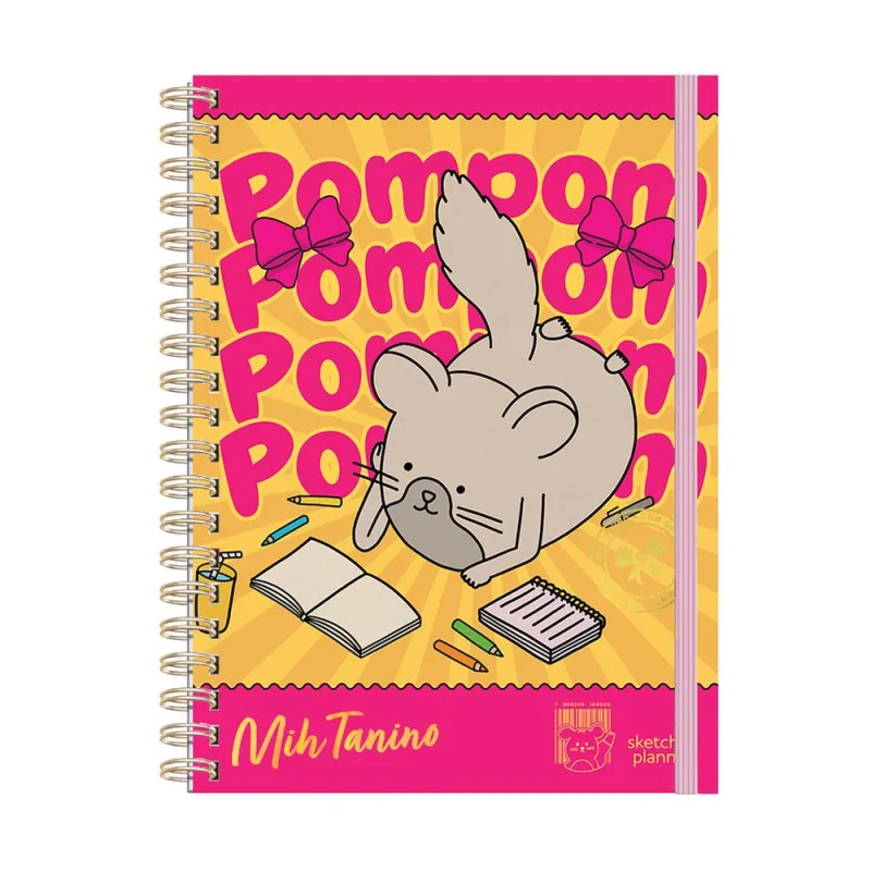 Caderno Universitário 1x1 80 Folhas Capa Dura Mih Tanino Pompom - LC - Papelaria