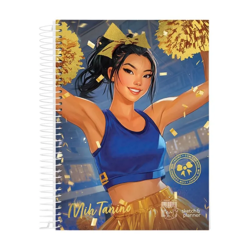 Caderno Universitário 1x1 80 Folhas Capa Dura Mih Tanino Líder De Torcida