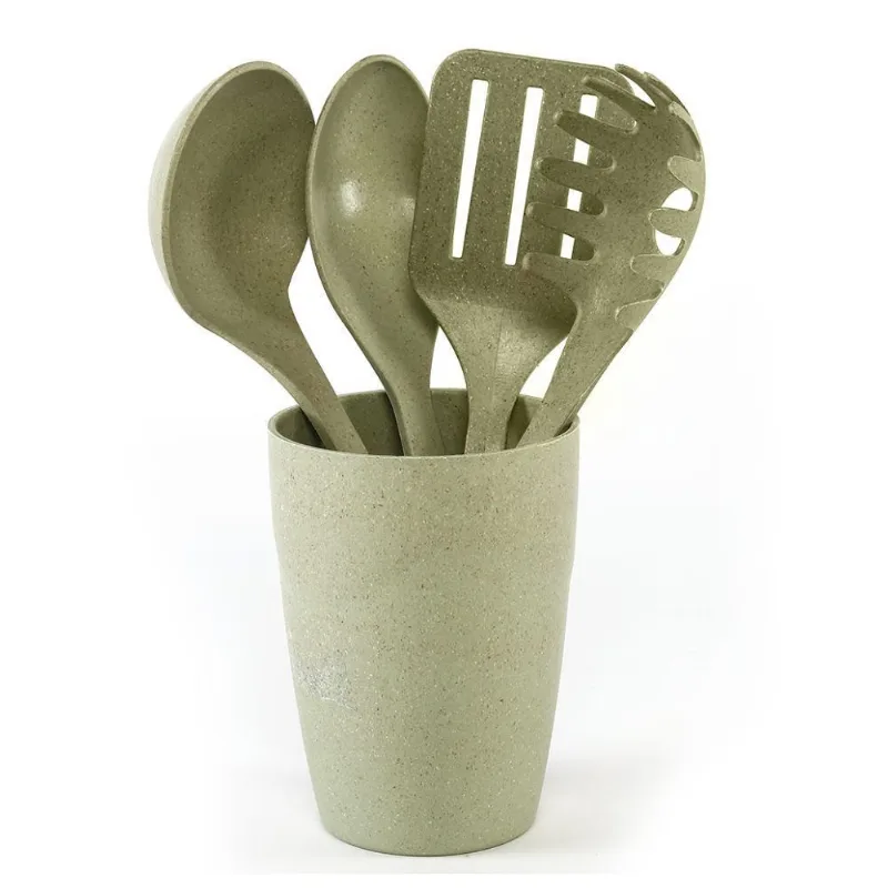 Jogo De Utensílios Com Suporte Verde Tropical Evo - 5 peças