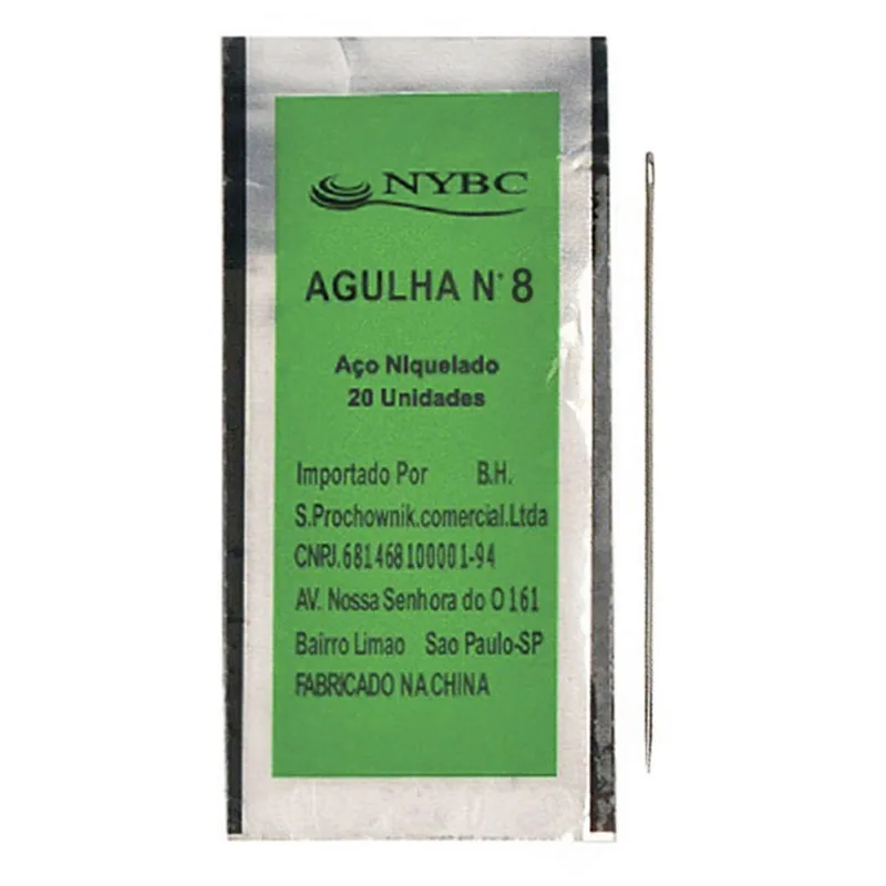 Agulha De Mao N.8 Niquelado Com 20Unid. Pacote Com 05