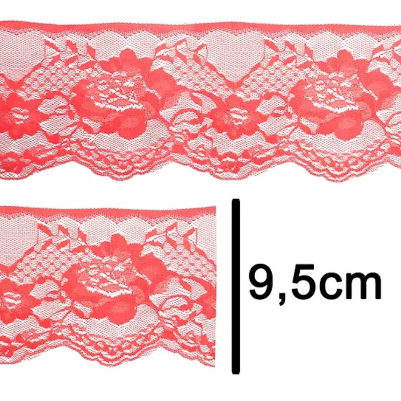 Renda 100%poliamida R005 95mm VERMELHO 145 (MT