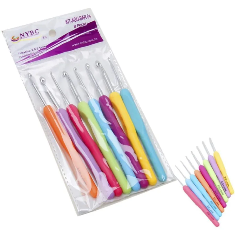 Agulha para Croche KIT C/08 Agulhas (S) Cabo PLAS - NYBC