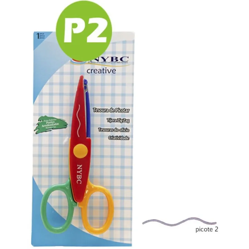 Tesoura Artesanal Picotar ZIG ZAG Pontiagudo - NYBC