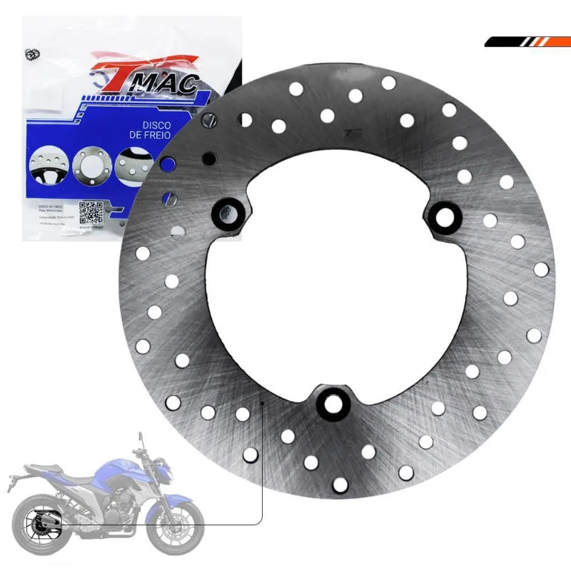 Disco De Freio Traseiro Fazer 250 2018 A 2024 Com Abs T-Mac