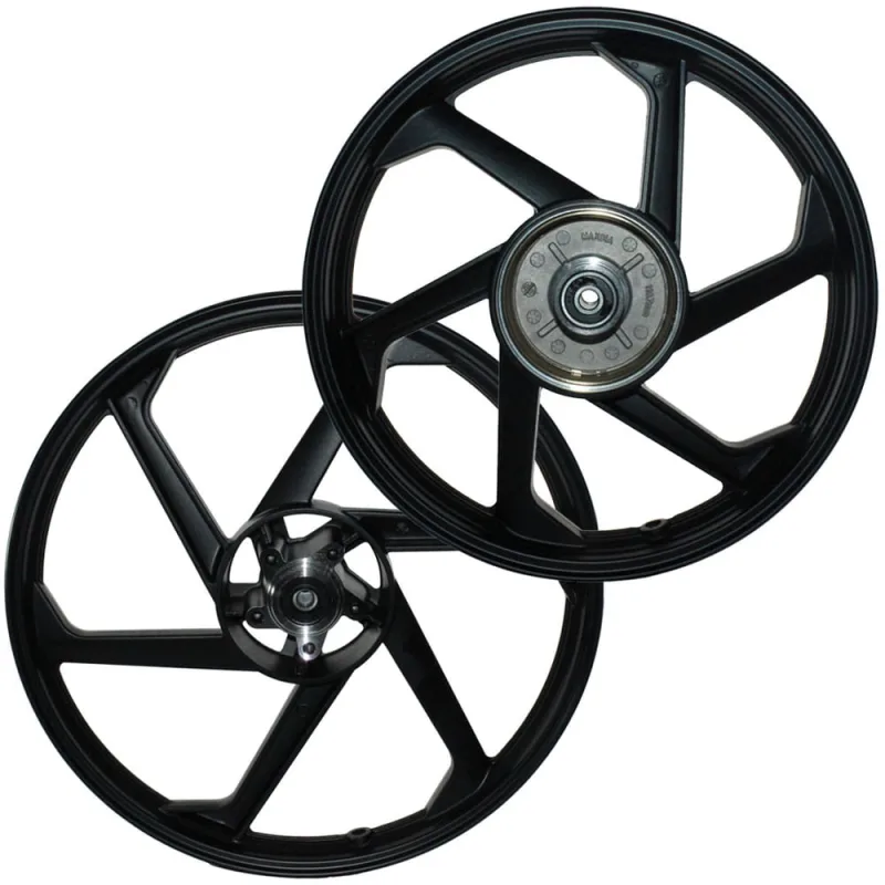 Par de rodas de alumínio liga leve freio a disco C100 Biz Biz100 Biz110 Biz125 com rolamento - Não Disponível