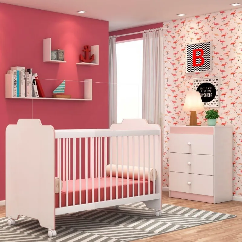 Conjunto para Quarto PN Baby Ternura Branco,Rosa