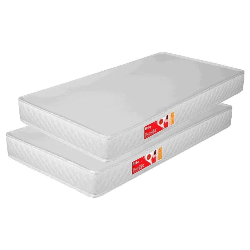 Kit 2 Colchões Liso Para Berço 130x70x10 Cm Prorelax Branco