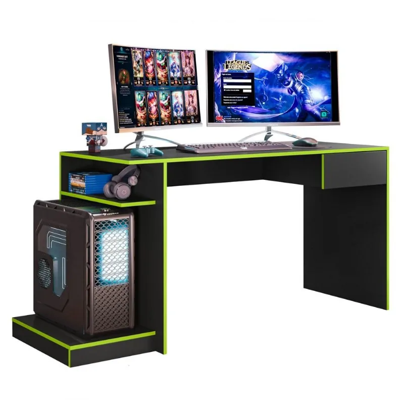 Mesa para notebook TUF Speed B03 Mpozenato Preto/Verde Mesa Computador PC Gamer TUF Speed B03 Preto/Verde - Mpozenato