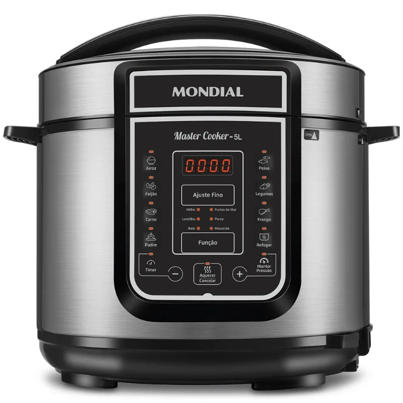 Panela de Pressão Elétrica Mondial 5L PE-38 Preto/Inox 110V
