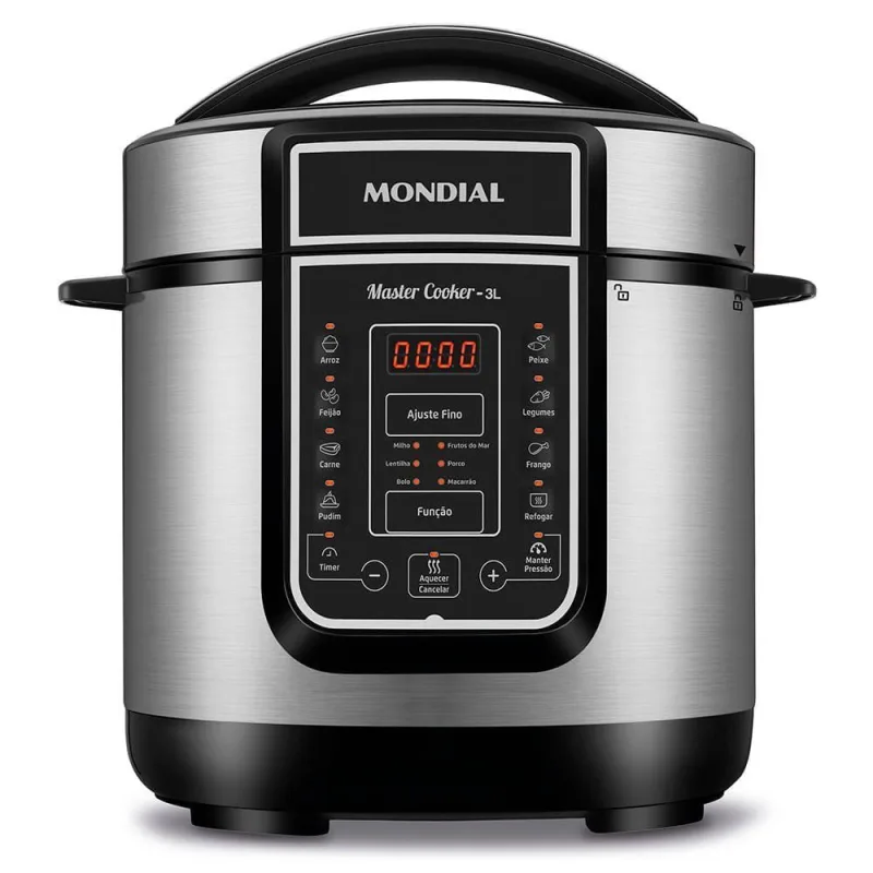 Panela De Pressão Elétrica Mondial Digital Master Cooker Pe-40 Panela Elétrica Pressão-127v-preto/inox - Mondial
