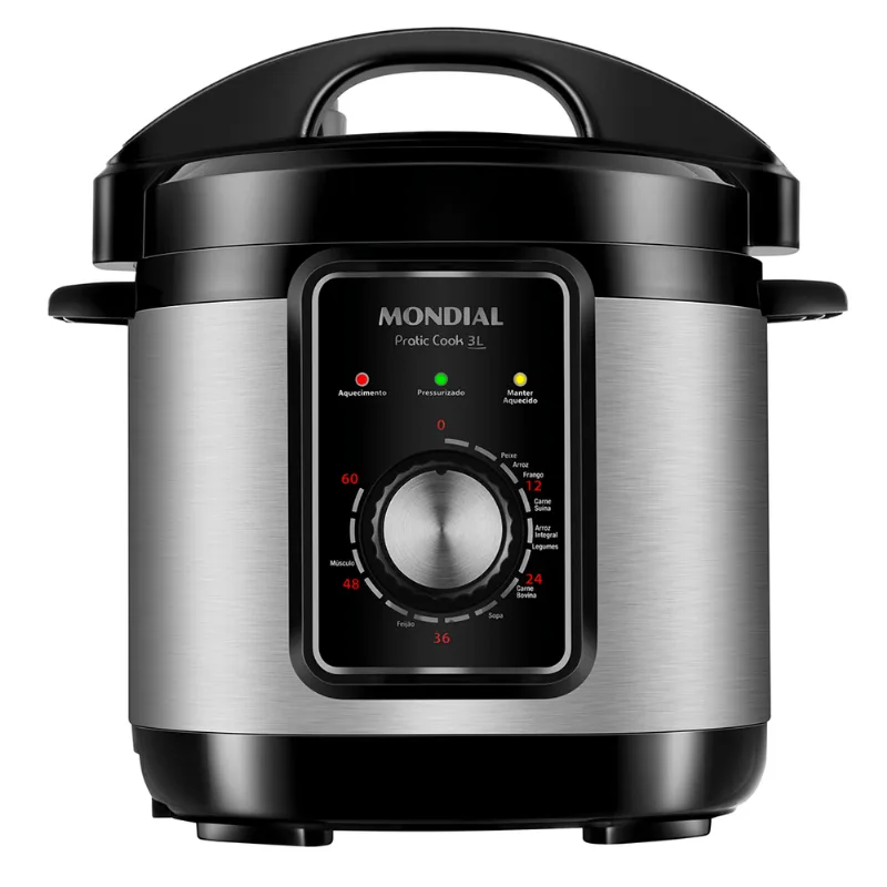 Panela de Pressão Elétrica Mondial Pratic Cook 3L PE-47-3L-I Preto/Inox 220V